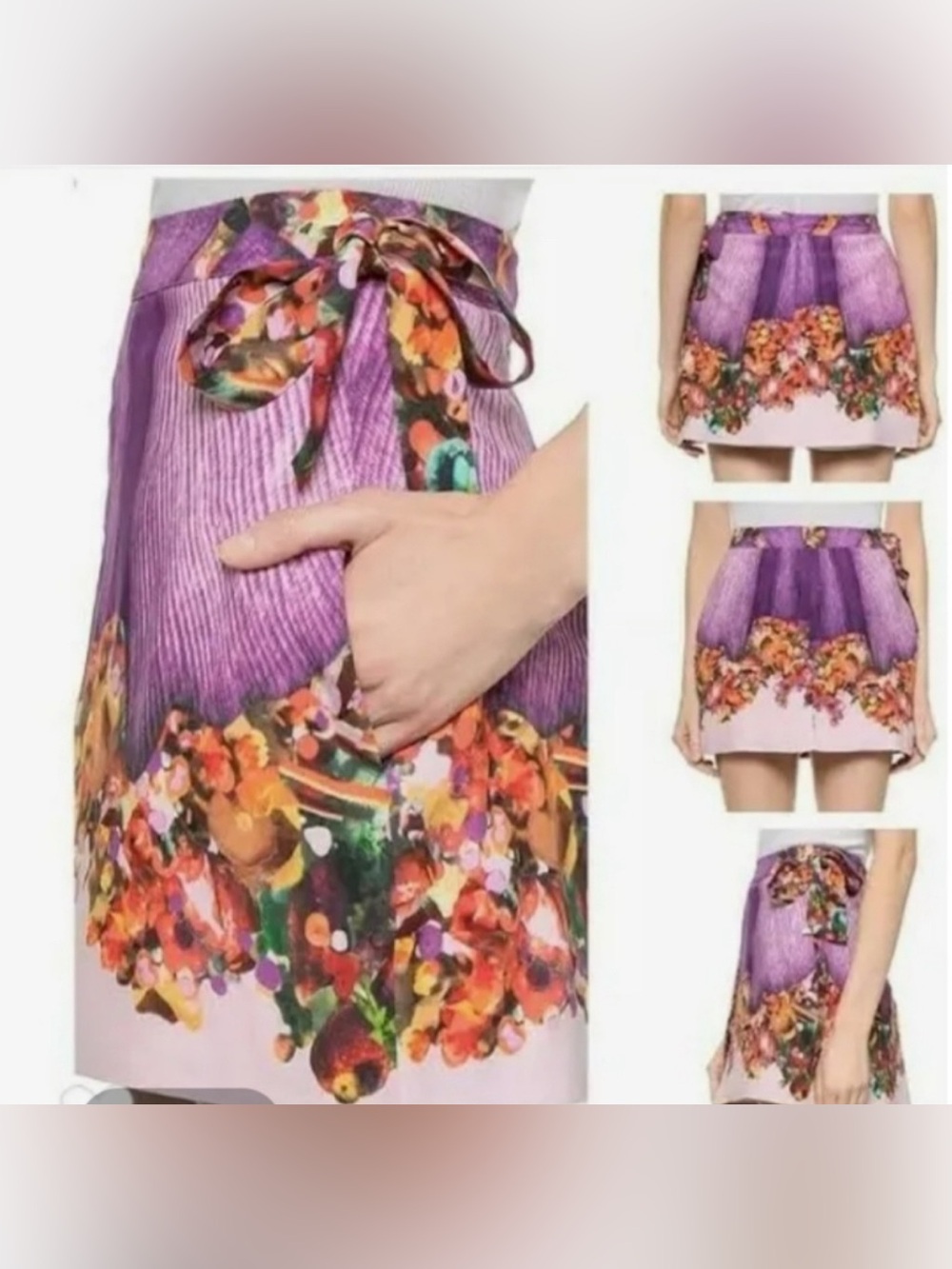 Misha Nonoo x Dustin Yellin Silk Harriett Floral Skort Sz 6